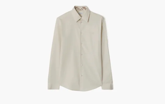 Одежда Burberry Slim Fit Cotton Shirt  «Sail» kremovye