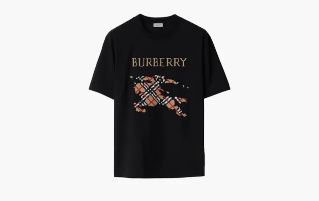 Одежда Burberry Cross Stitch EKD​ Cotton T-shirt «Black» chyernye