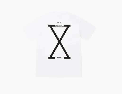 Одежда Supreme x 40 Acres Malcolm X Tee «White» belye