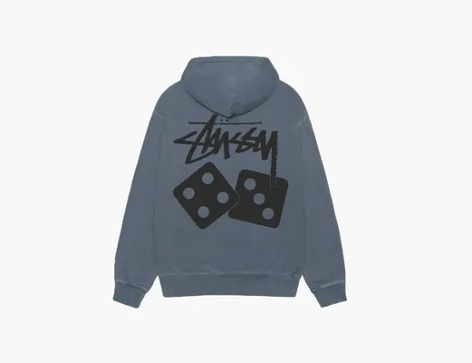 Одежда Stussy Dice Zip Hoodie Pigment Dyed «Navy» sinie