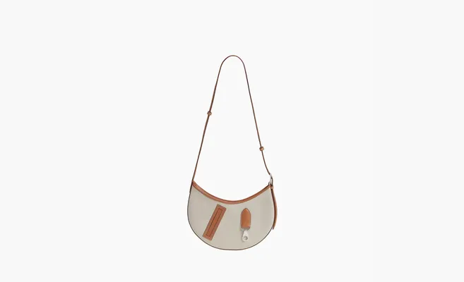 Сумки Hermes P'tit Arcon Canvas With Swift Calfskin Shoulder Bag «Beige & Gold» bezhevye