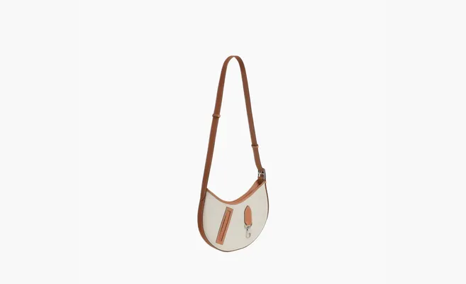 Сумки Hermes P'tit Arcon Canvas With Swift Calfskin Shoulder Bag «Beige & Gold» bezhevye