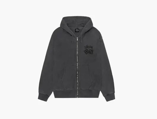 Одежда Stussy Dice Zip Hoodie Pigment Dyed «Black» chyernye