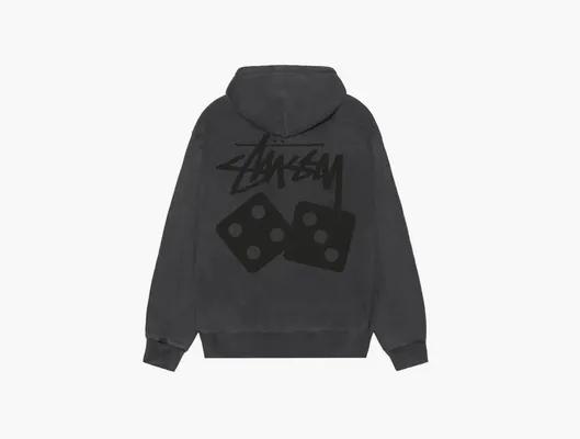 Одежда Stussy Dice Zip Hoodie Pigment Dyed «Black» chyernye