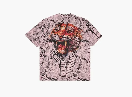 Одежда Supreme Newspaper Short-Sleeve Top «Pink» rozovye