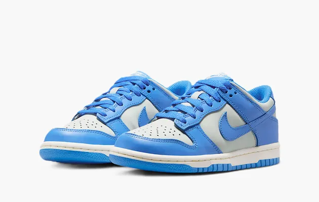 Кроссовки Nike Dunk Low GS «Light Silver Sail Light Photo Blue» golubye