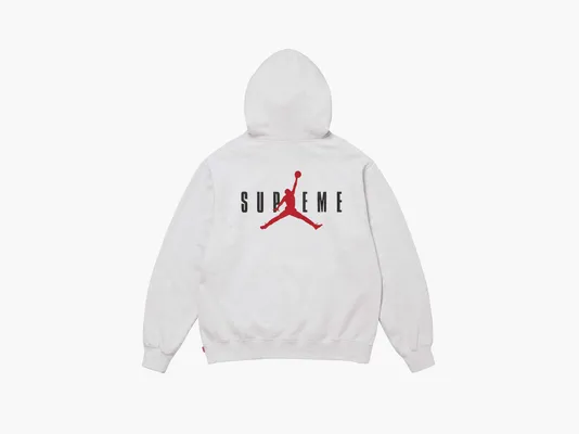 Одежда  Supreme x Jordan Hooded Sweatshirt «Ash Grey» serye