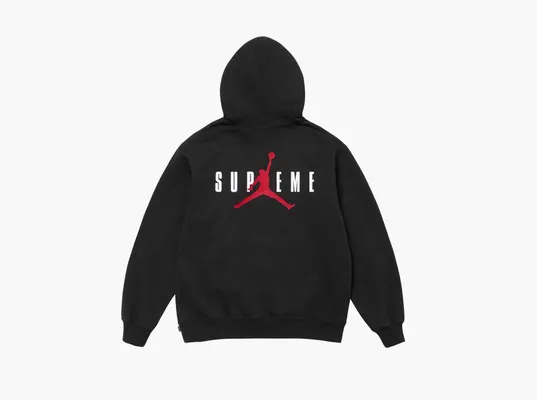 Одежда  Supreme x Jordan Hooded Sweatshirt «Black» chyernye