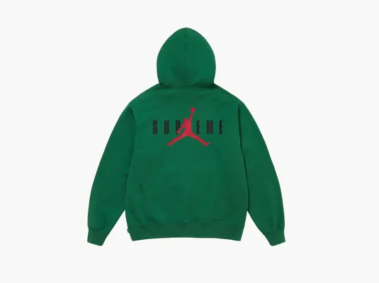 Одежда  Supreme x Jordan Hooded Sweatshirt «Green» zelyenye
