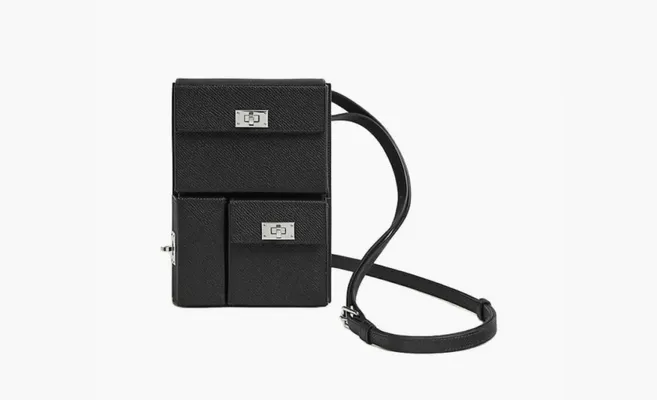 Сумки HERMES  Epsom Calfskin Crossbody Bag Shoulder Bag «Black» chyernye