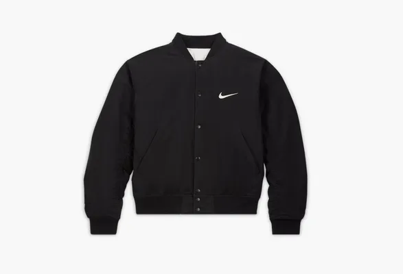  Stussy x Nike Reversible Varsity Jacket «Black/Sail» chyernye