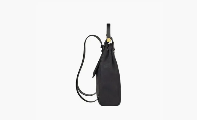 Сумки Hermes  Herbag Zip Canvas With Leather Handbag Backpack «Black Gray» chyernye