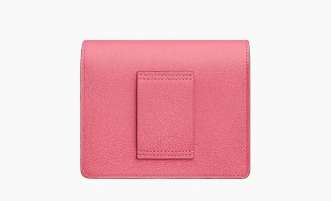 Сумки Hermes Roulis Calfskin Pig Nose Card Holder Fanny Pack Coin Purse «Pink» rozovye