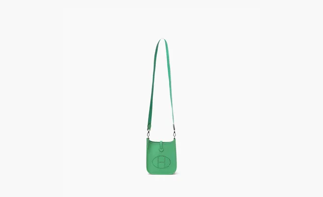 Сумки HERMES Evelyne Leather Crossbody Bag «Green» zelyenye