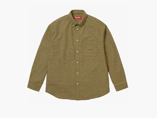Одежда  Supreme Loose Fit Flannel Oxford Shirt «Yellow Plaid» zhyeltye