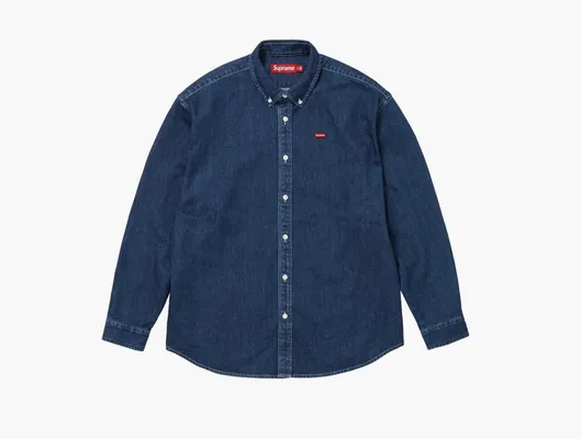 Одежда Supreme Small Box Shirt «Washed Denim» sinie