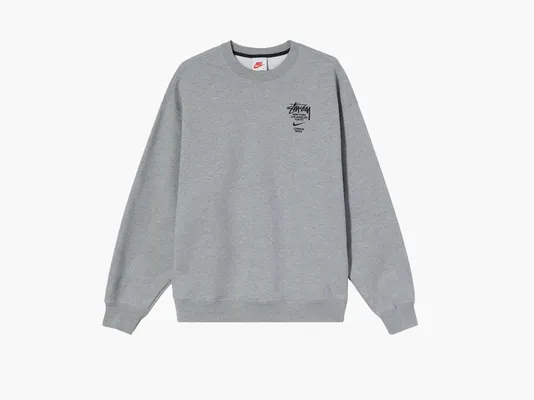 Одежда Nike x Stussy NRG ZR Crew Fleece «Dark Grey Heather» серый
