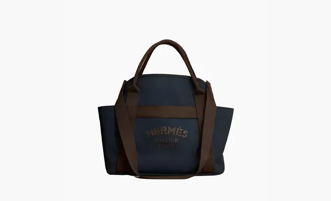 Сумки HERMES Waterproof Canvas Equestrian Bag «Blue» sinie