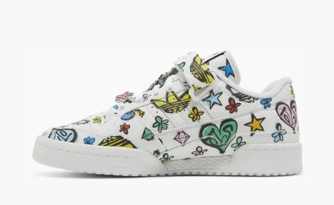  Adidas Jeremy Scott x Forum 84 Low «Monogram» belye