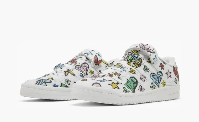  Adidas Jeremy Scott x Forum 84 Low «Monogram» belye