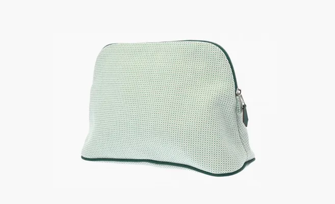 Сумки  Hermès Bolide Pouch MM Crazy H «Cloud White & Mint Green» zelyenye