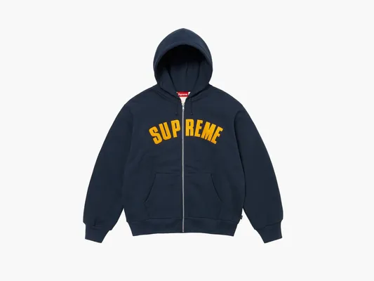 Одежда Supreme Arc Thermal Zip Up Hooded Sweatshirt «Navy» sinie