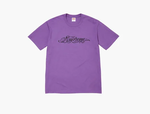 Одежда Supreme Script Tee «Purple» fioletovye