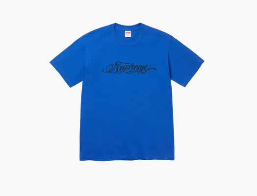 Одежда Supreme Script Tee «Royal» sinie