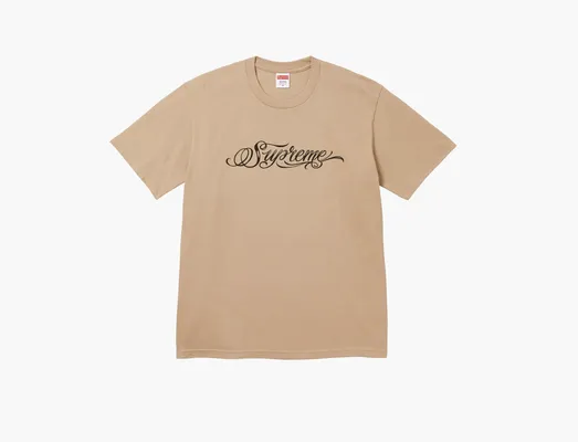 Одежда Supreme Script Tee «Khaki» korichnevye