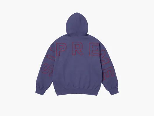 Одежда Supreme Frayed Hooded Sweatshirt «Washed Navy» fioletovye