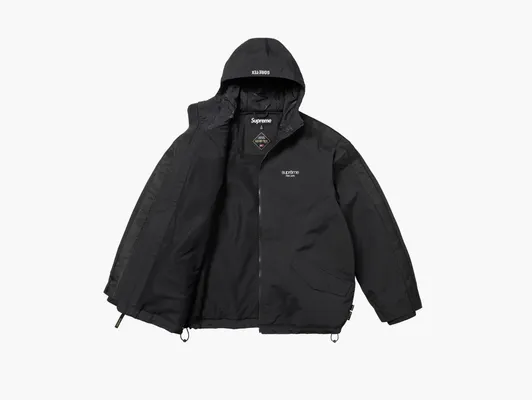  Supreme GORE-TEX Stripe Hooded Jacket «Black» chyernye
