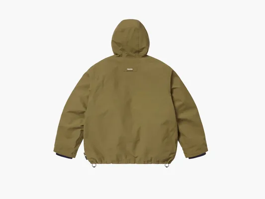  Supreme GORE-TEX Stripe Hooded Jacket «Olive» zelyenye