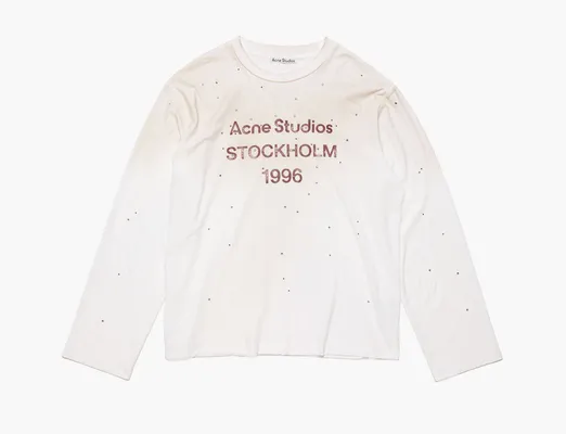 Одежда Acne Studios Logo T-Shirt «Dusty White» belye