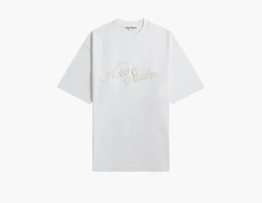 Одежда Acne Studios Logo T-Shirt Relaxed Fit «Optic White» belye
