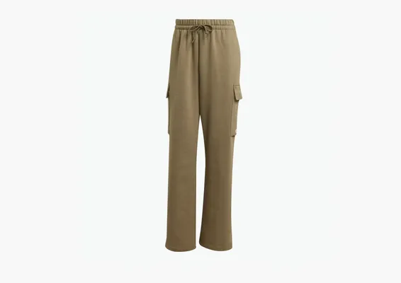 Одежда Adidas Essentials Linear Fleece Cargo Pants «Olive Strata / White» zelyenye