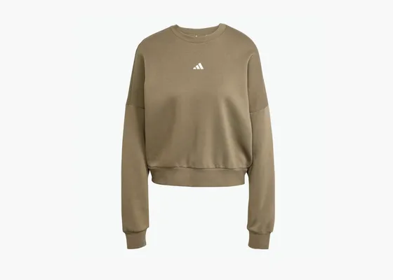 Одежда Adidas Essentials Small Logo Feelcozy Sweatshirt «Olive Strata / White» zelyenye