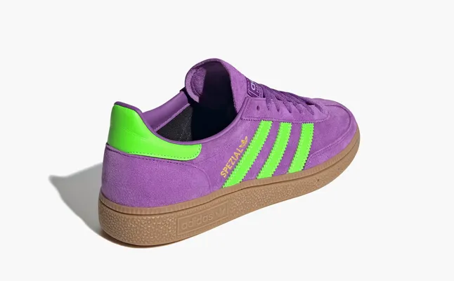 Кроссовки Adidas Handball Spezial WMNS «Active Purple Solar Green» fioletovye