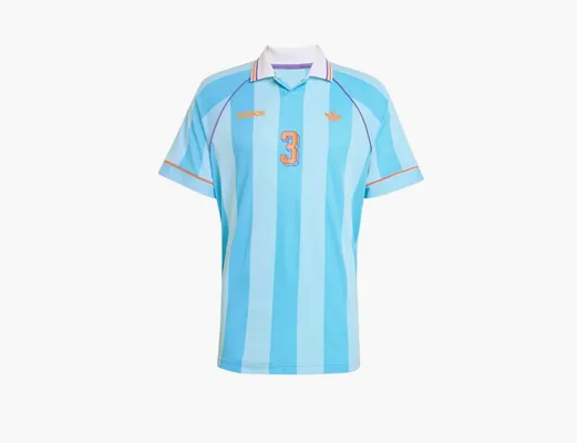 Одежда Adidas Originals Jacquard Striped Jersey T-Shirt «Bright Cyan» golubye