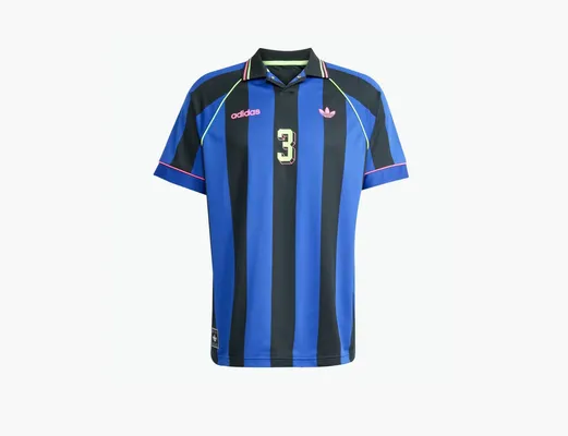 Одежда Adidas Originals Jacquard Striped Jersey T-Shirt «Semi Lucid Blue / Black» sinie