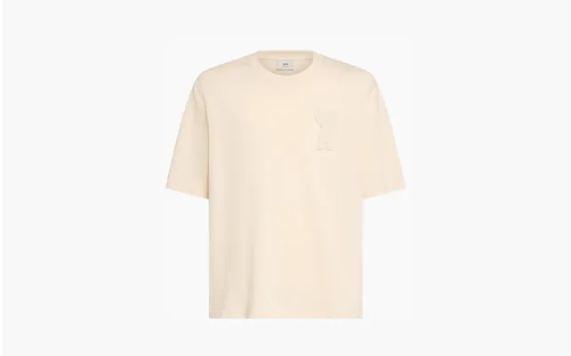 Одежда Ami Paris Beige Cotton Ami de Coeur Patch T-Shirt «White-Cream» kremovye