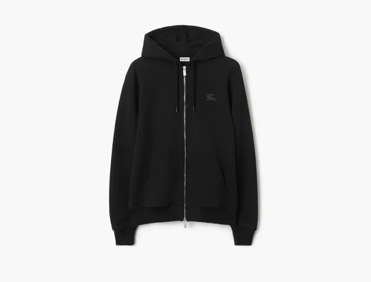 Одежда Burberry EKD Badge Cotton Zip Hoodie «Black» chyernye