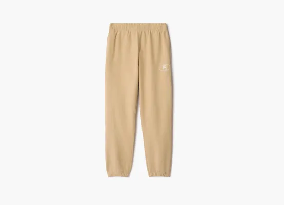 Одежда Burberry Knight Stamp Cotton Jogging Pants «Flax» korichnevye