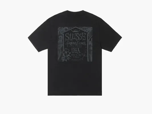 Одежда Stussy Beach House Tee Pigment Dyed «Black» chyernye