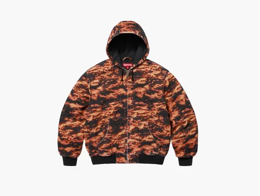 Одежда Supreme AOI Embroidered Hooded Work Jacket «Flames» raznotsvetnye