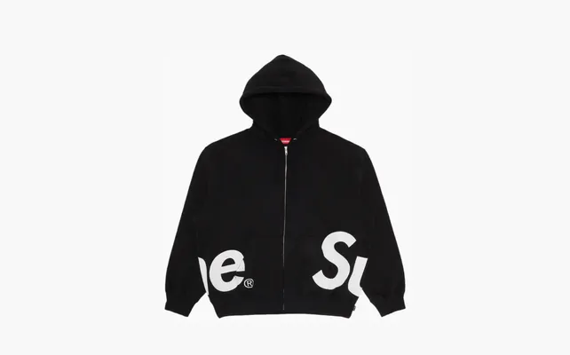 Одежда Supreme Big Logo Zip Up Hooded Sweatshirt «Black» chyernye