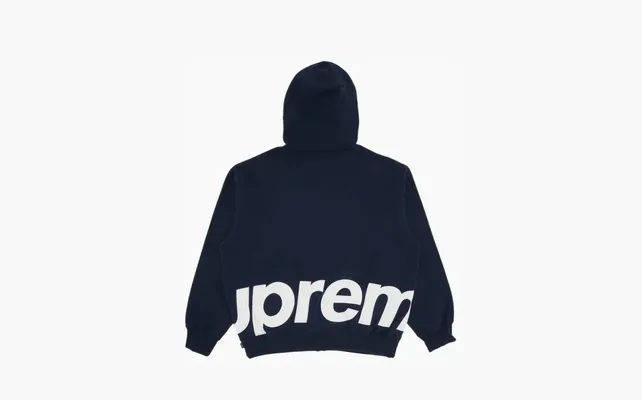 Одежда Supreme Big Logo Zip Up Hooded Sweatshirt «Navy» sinie