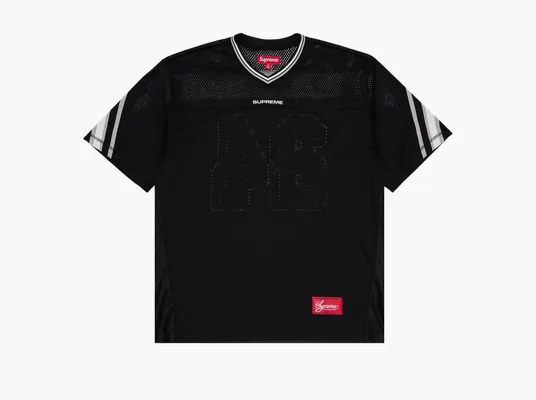 Одежда Supreme Jacquard Rib Football Jersey «Black» chyernye