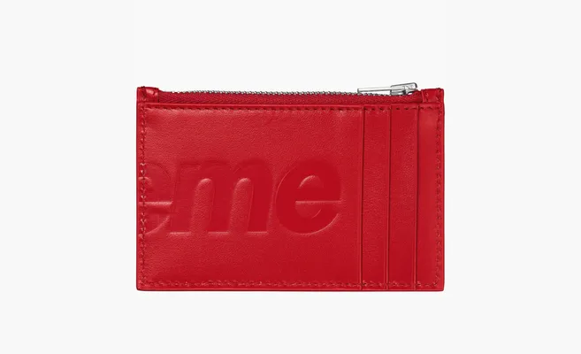 Supreme Supreme Leather Zip Card Holder «Red» krasnye 