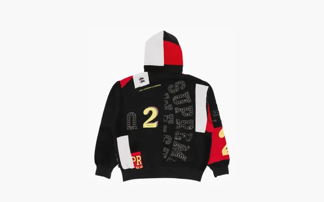 Одежда Supreme Patchwork Zip Up Hooded Sweatshirt «Black» chyernye
