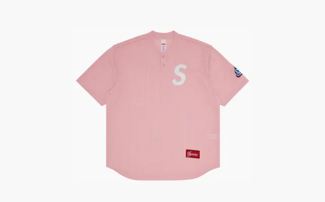 Одежда Supreme S Logo Baseball Henley «Pink» rozovye